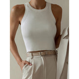 Fongt Vest Women 2025 Summer Solid Color Repair Thread Inside The Top Wearing Short Y2K Vest