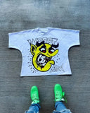 Gothic Trendy Brand T-Shirt Women Y2k American Harajuku Retro Street Devil Letter Print Oversized Couple Top-Outfit