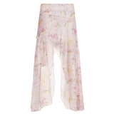 Fongt Vintage Crumbat Splicing Half-Body Skirt Holiday High-Waisted Thin A-Shaped Skirt New Mid-Long Skirt