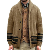Fongt Men's Dress Thicker Knitted Jersey Clip Long-Sleeved Sweater Jacket