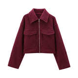 Fongt Spring And Autumn Women's Street Fashion Soft And Short Jacket Jacket Coat Soft Texture