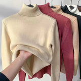 Sweater Women Winter Thick Plush Fleece Lined Knit Pullover Warm Soft Knitwear Jumper Slim Sueter Top New Malhas