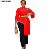 Two Piece Sets Sexy Outfits African Clothes for Women 2022 Spring Summer Embroidery Pleated Dresses Christmas Festival