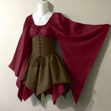 Fongt New Party Long-Sleeved Women's Renaissance Medieval Dress Festive Dress