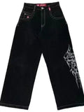 Sales Of Black Printed Jeans, Vintage Jazz Dance Pants, Harajuku Cool Pants-Outfit