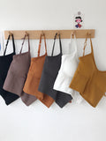 Women Tops Sexy Solid Crop Top Women Tank Tops Sleeveless Slim Camis With Bra Basic Underwear Tops-Outfit