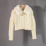 New 2022 Elegant Short Cardigans Fashionable Thicken Retro Knitted Women's Autumn Winter Sweaters Lady Tops
