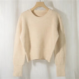 New 2022 Pullovers Minimalist Korean Fashion Spring Autunm Women's Chic Sweater Elegant Sweet Lady Short Tops