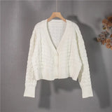 New 2021 Women's Autunm Winter Sweaters Cardigans Checkered Knitted Bubble Grid Fashionable Plaid Lady Tops
