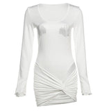Fongt Summer New Women's Sexy Hot Girl U Collar Hot Diamond Tight Body Jacket Wrinkles Half-Dress Suit