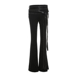 2024 Summer New Women's Fashion Trend Design Feeling Rivet Micro-Sleeker Casual