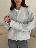 Fongt 2025 New Casual Fashion Simple Zipper Sweater