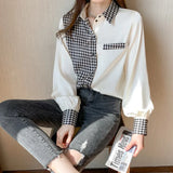 Chiffon Loose Women's Shirts New Fashion Blouses Polo Casual Long Sleeve Top Summer Korean Style Female Elegant