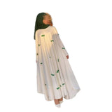 Fongt Eastern Arab Women's 2025 New Dubai Abaya Loose Flare-Sleeve Bow Dress