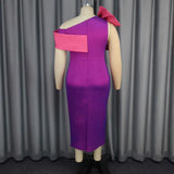 Fongt Sexy Elegant Dress Party Party Collar Bow High Waist Dress Dresses