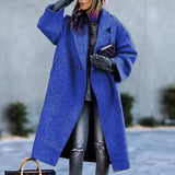 Women's Thick Warm Wool Blends French Style Elegant Long Coats Jackets Overcoats Female Oversized Women Winter