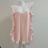 Fongt And Gentle Wind Chiffon Folded Aja Skirt Women's Spring And Summer 2025 New French Design Feels Shoulder Lotus Leaf Side Sleeping Skirt
