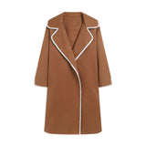 Fongt And Winter 2025 European Women's Double-Sided Hairs Long-Sleeved Knitted Long Coat Loose Wind Coat
