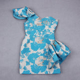 V Neck One Shoulder Mini