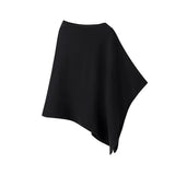 Fongt 2025 New French Minimalist Penitry Small Irregular Knitted Shawl Woman