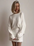 Fongt Shooting-2025 Explosion Comfortable Warm Solid Color Round Collar Knitted Tie-Up Wreaved