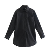 Trendy Women's Shirt Spring New Candy Pocket Long-Sleeved Button Cardigan Lapel Blouse-Outfit