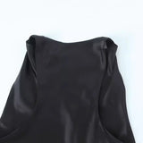 Spring Style Silk Satin Waist Pleated Dress 8372090-Outfit