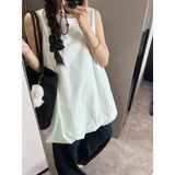 Fongt Temperament Lazy Sleeveless Tidly Sleeveless Dress Women's Summer Loose Broad Legs Trousers Casual Set