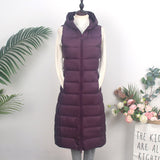 Autumn Winter New Down Jacket Vest Female Thin And Long Korean Version Slim Hooded Horse Clip Vest Tide-Outfit