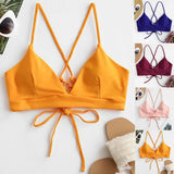 Up Split Swimsuit Women Sexy Solid Bikini Set Bandage Brazilian Biquinis Feminino Leopard Bikini Solid Swimwear Women 2023-Outfit