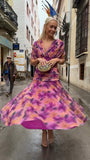 Fongt Mesh-Printing Dress In Spring/Summer 2025 INS Holiday Casual Party Dress
