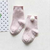 0 to 4 Yrs Ruffle Edge Non-Skid Cotton Socks with Grip For Kids Toddlers Baby Girl Boneless Socks Four Seasons