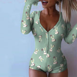 V-neck Cute Long Sleeve