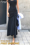 Women Sexy Maxi Dress Summer Spaghetti Strap Bodycon Long Dresses Elegant Ladies Black Trumpet Long Robe Vestidos