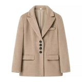 Fongt Women's Clothing Explosion Fashion Loose Long Hair Blazer