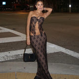 Fongt Women's New 2025 Summer Lace Dress Spliced Bras Summer Decoration Sexy Suit Dress
