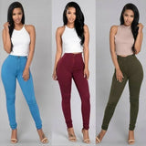 Slim Pencil High Waist Pants Spring Autumn Solid Color Office Ladies Tight Trousers Work Wear