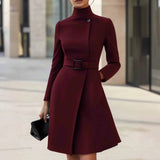 Fongt Elegant Autumn And Winter Long Sleeve Elegant Casual Dress Burst
