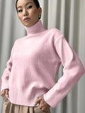 Fongt And Winter Pure Color Short High-Collar Sweater Women's Loose Leisure Knitting Shirt 2025 New Thicker Top