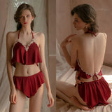 Women Sleep Tops Shorts Two Piece