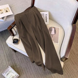 Fongt Suit Suit Pants Women Straight Loose 2025 New Spring And Autumn Leisure Wide Legs Commute Black Pants