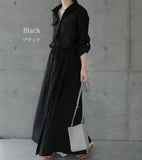 Fongt 2025 New Japanese Pocket Long Sleeves Long Casual Clip Dress Shirt