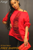 Hollow Out Fringed Grunge Pullovers Women Long Sleeve Casual Coats 2023 Spring Fall Punk Hip Hop Y2K