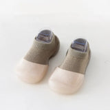 Spring Leopard Soft Bottom Non-Slip Floor Socks Solid Color Toddler Girl Boy Shoes With Transparent Rubber Soles Kid