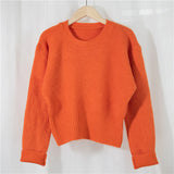 New 2022 Pullovers Minimalist Korean Fashion Spring Autunm Women's Chic Sweater Elegant Sweet Lady Short Tops