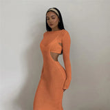 Sweater 2 Piece Set Suit Women Sexy Bacless Long Sleeve Maxi Bodycon Dress And Spaghetti Strap Cropped Top Outfits