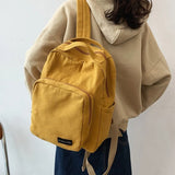 Vintage Canvas Backpack Women Solid Color Women Classic Shoulder Bag Fashion Schoolbag for Teenage Girl Backpacks Travel