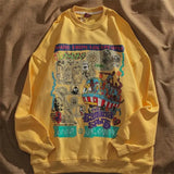 Green Funny Comics Hip Hop Sweatshirts Vintage Streetwear Graphic Hoodies O-neck Pullovers Goth Punk Style Teens Clothes-Outfit