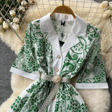 Fongt Wind High-End Dress 2025 New French Retro Elegant Lace Embroidery Waist Long Dress Dress
