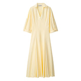 Fongt Summer Collar Shirt Windwear Solid Dress Dress Dress